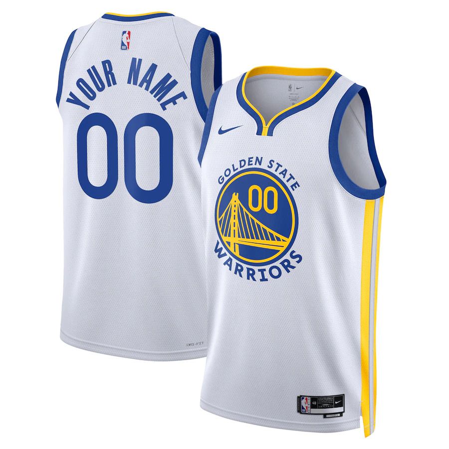 Men Golden State Warriors Nike White Association Edition 2022-23 Swingman Custom NBA Jersey